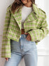 'Eilith' Cropped Plaid Jacket - Celes Fashion